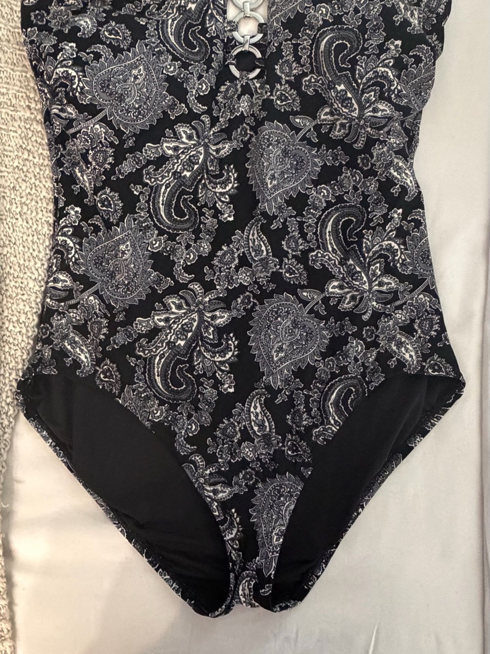 MICHAEL Michael Kors Black Paisley One-Piece Swimsuit